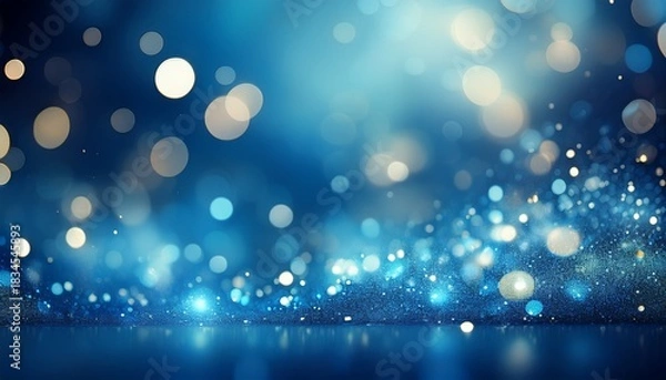 Obraz blue sparkle background glittering lights bokeh effect