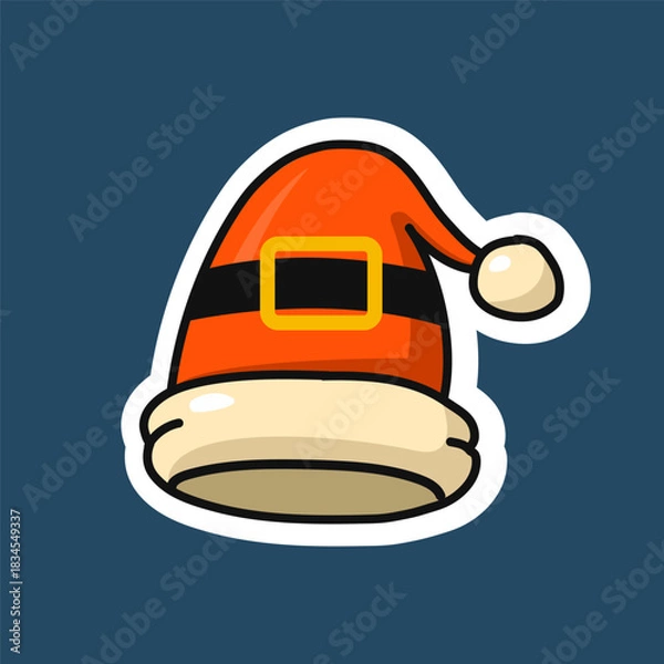 Obraz Santa Claus sticker hats. Vector
