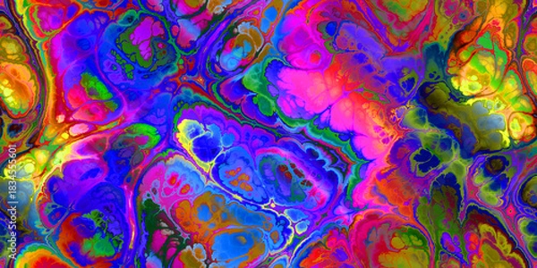 Obraz vivid pink blue yellow green multi marbled seamless tile