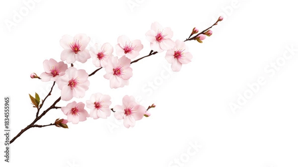 Obraz Cherry Blossom Branch on Transparent Background