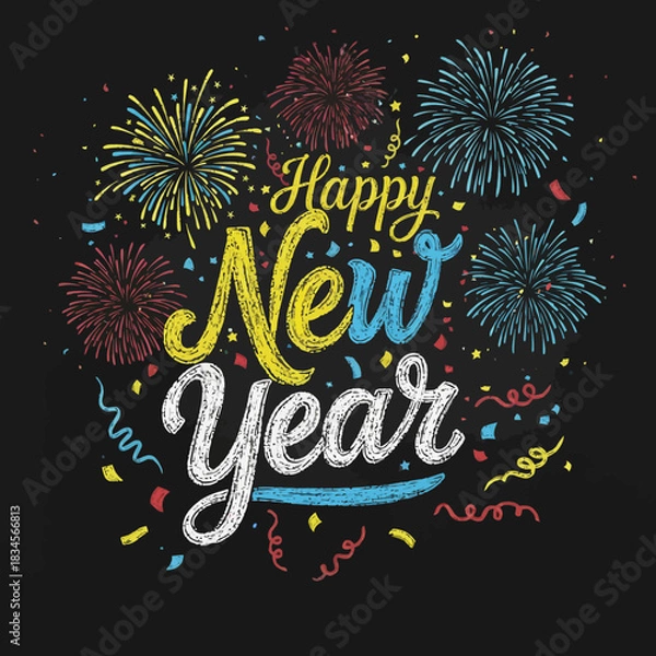 Obraz Happy New Year Fireworks Display