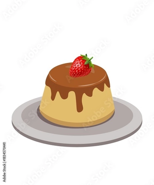 Obraz Flan cake icon 