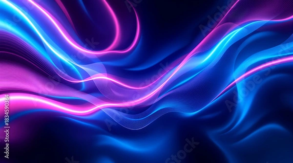 Fototapeta Futuristic Abstract Background with Glowing Grid Patterns, Sci-Fi Digital Art, Cyberpunk Aesthetic, Technological Design