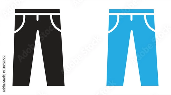 Fototapeta trousers vector icon, white background, vector illustration