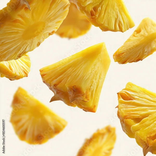 Obraz Fresh pineapple placed on a minimalist background, highlighting its shape and tropical feel. Great for summer marketing, organic foods, and exotic fruit visuals.