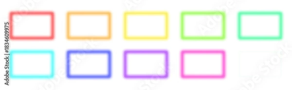 Obraz rectangle neon frame. rectangle neon frame png. rectangle neon frame illustration. rectangle neon frame set