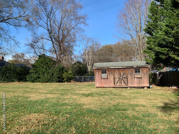 Fototapeta NC Cornelius Field with Barn Facing Front 2025