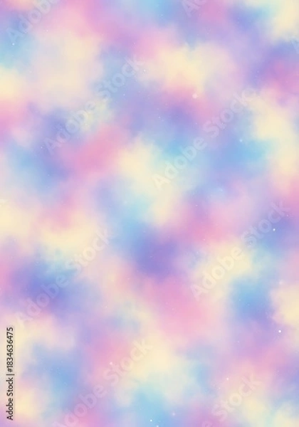 Fototapeta Dreamy Pastel Clouds with Starlight Seamless Pattern Background Design