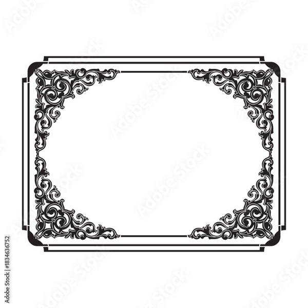Obraz rectangle decorative border f...