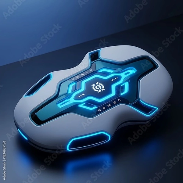 Fototapeta Futuristic illuminating device with intricate patterns and subtle glow edges