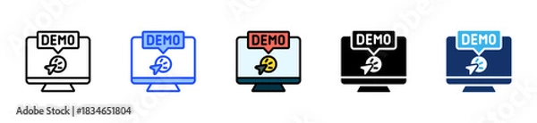 Obraz Demo Request Icon Collection With Multiple Styles