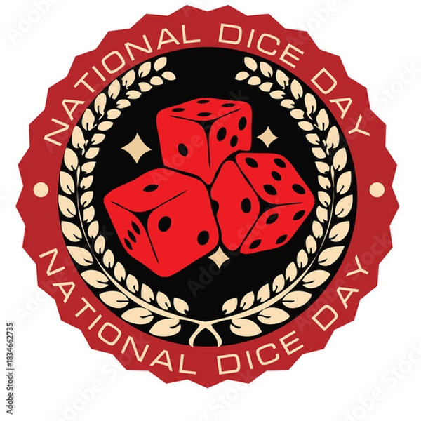 Obraz National Dice Day sticker
