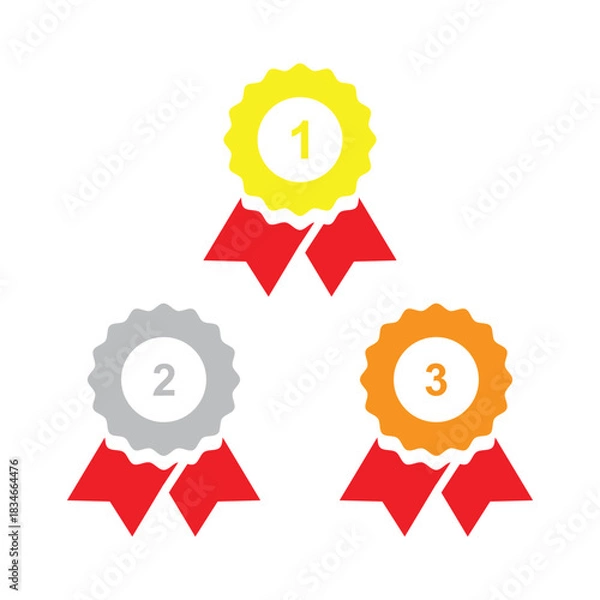Obraz first second third medal icon vector