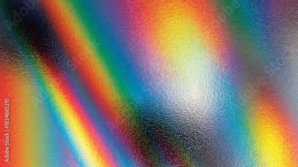 Obraz Abstract Iridescent holographic gradient background with speckled metal texture, blurred, horizontal banner