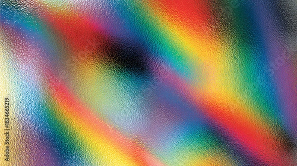 Obraz Abstract Iridescent holographic gradient background with speckled metal texture, blurred, horizontal banner