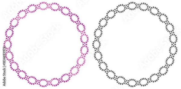 Obraz ビーズのサークルフレームセット5