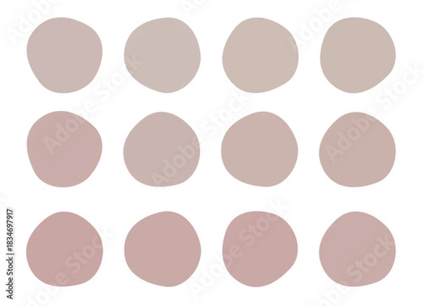 Fototapeta 手書き風の有機的シェイプ　くすみカラー