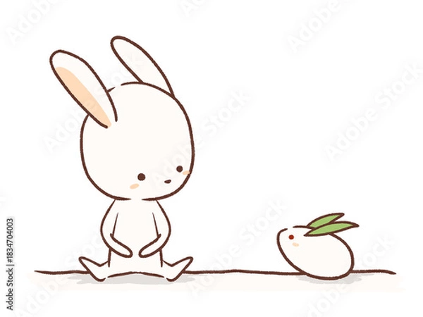 Obraz 雪ウサギとウサギのイラスト