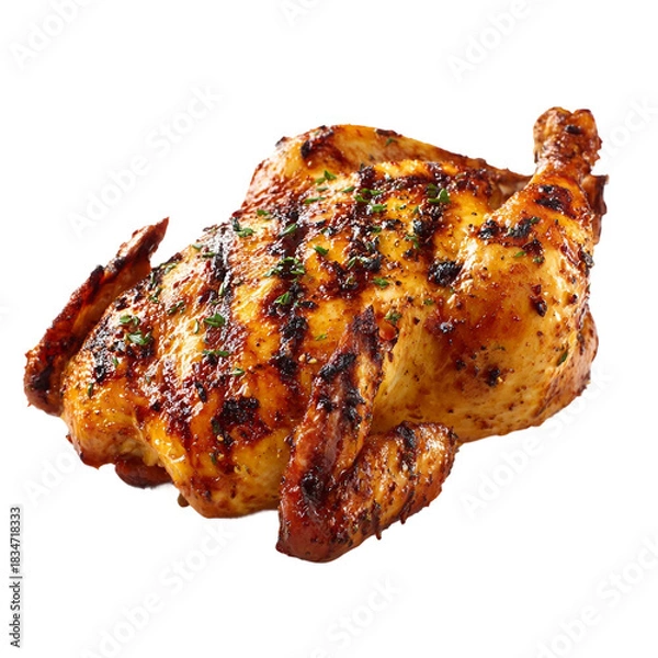 Obraz Grilled chicken on a white background