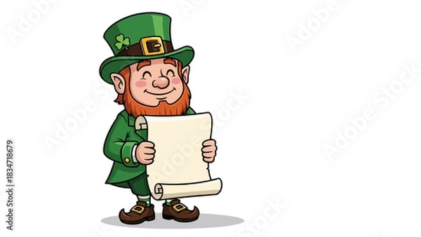 Fototapeta Leprechaun Scroll Vector Illustration for St