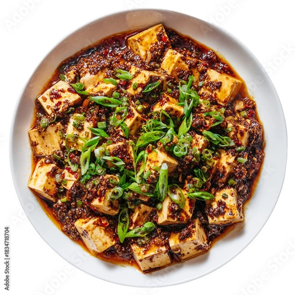 Obraz Mapo tofu, on a white background