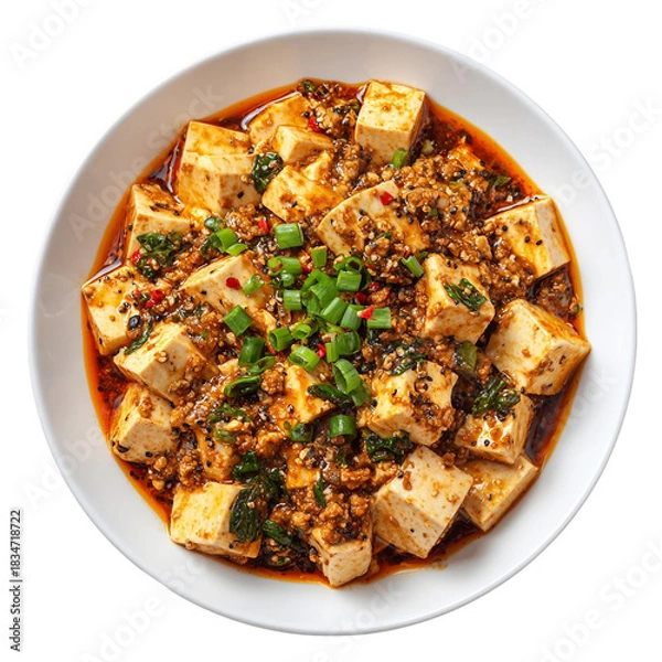 Obraz Mapo tofu, on a white background
