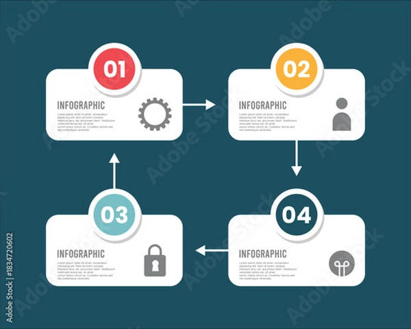 Fototapeta Professional business infographic for modern presentations and data visualization for company reports