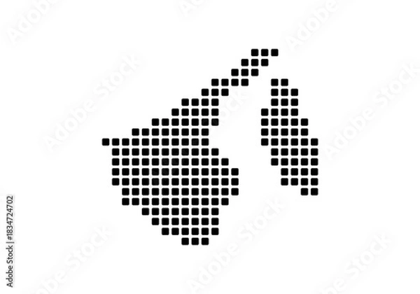 Fototapeta Stylized Brunei Darussalam Map vector background, with Rounded Square Pattern