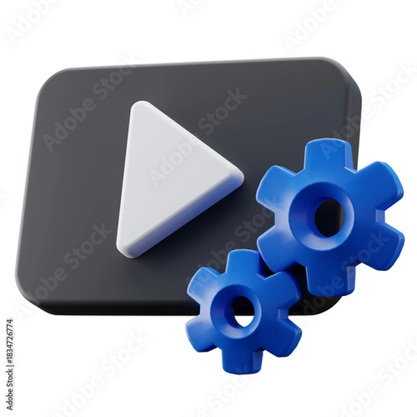 Fototapeta 3D Render Video Player Settings View Perspective