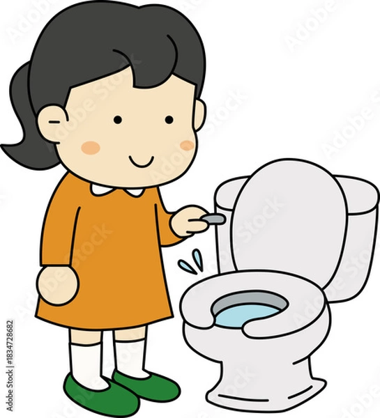 Obraz 변기 물 내리는 장면