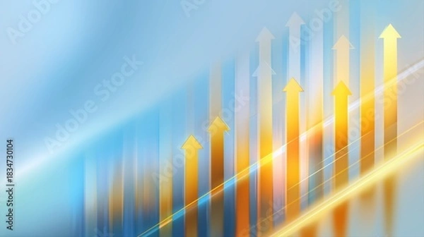 Obraz 成長と方向性を示す矢印のAIビジネスイメージ