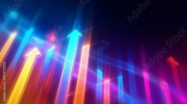 Obraz 成長と方向性を示す矢印のAIビジネスイメージ