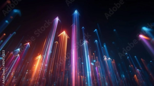 Obraz 成長と方向性を示す矢印のAIビジネスイメージ