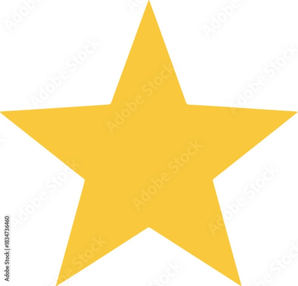 Obraz A solid fivepointed yellow star shape on a white background