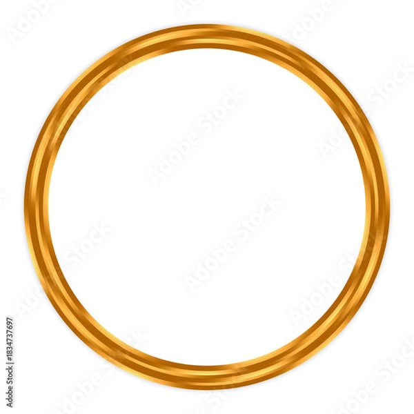 Fototapeta Golden circular highlight frame – A bold circular gold element perfect for marking titles, emphasizing key messages, enhancing product showcases, and adding luxury visual appeal
