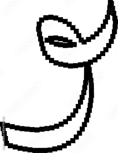 Obraz Ribbon pixel 8bit icon. Holiday decoration