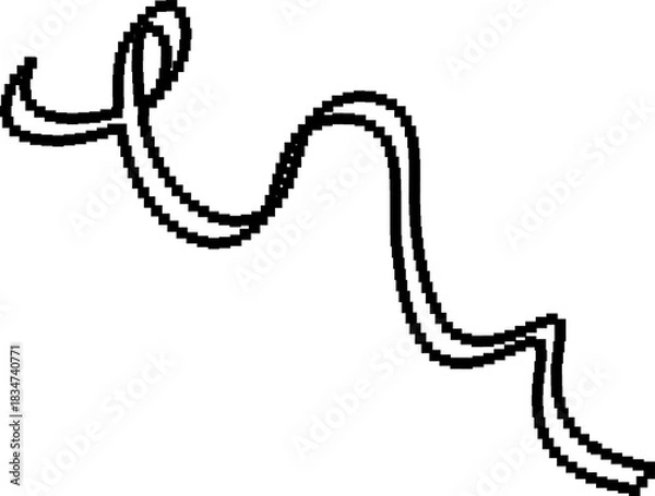 Obraz Ribbon pixel 8bit icon. Holiday decoration