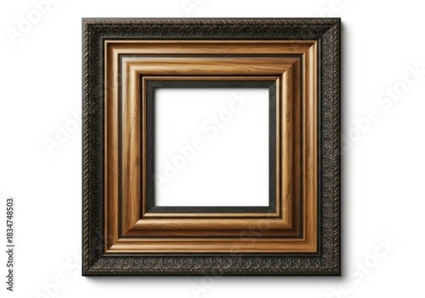 Fototapeta Exquisite square picture frame with multiple layers and rich textures