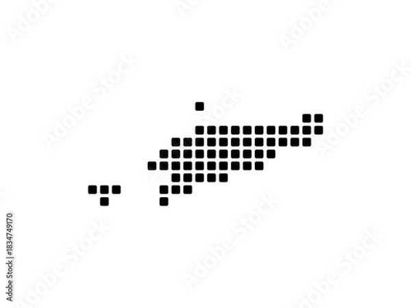 Fototapeta East Timor map in rounded square style. Abstract vector illustration of a country map with halftone effect for infographic.