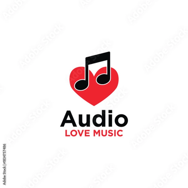 Obraz Audio Love Music Logo Vector Simple