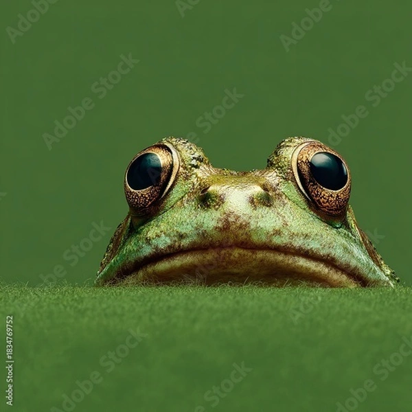 Obraz frog on a green leaf