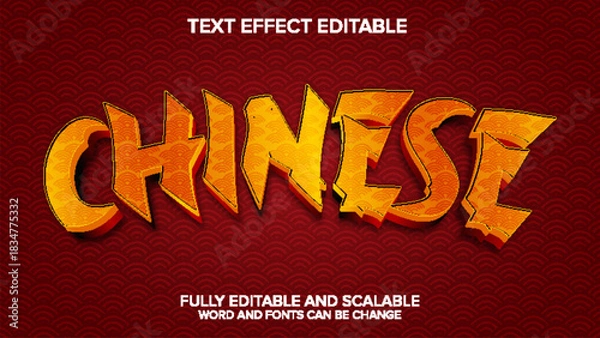 Fototapeta chinese text effect vector editable