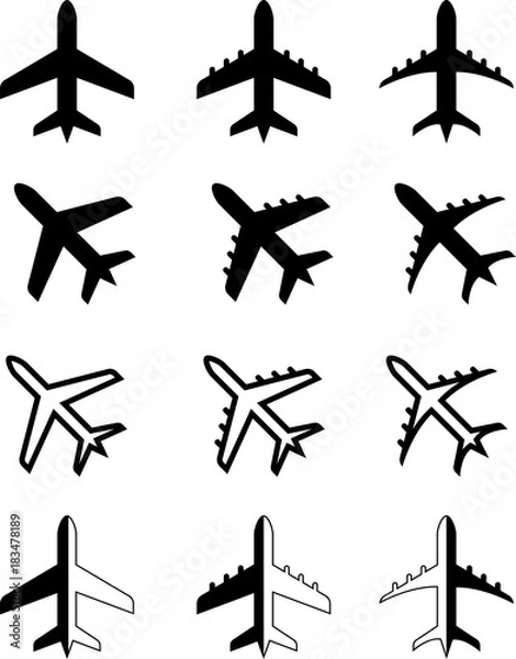 Fototapeta Airplane Icon, Aeroplane Icon Design Collection