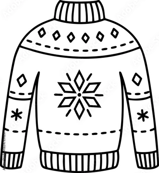 Fototapeta Sweater with Snowflake Pattern
