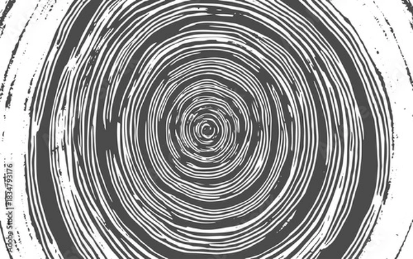 Fototapeta Black and White Swirl Spiral Texture, Abstract Twirl Circular Pattern, Retro Optical Design for Posters, Banners, and Digital Graphics.