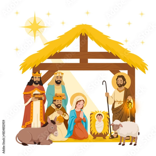 Fototapeta Nativity Scene Illustration
