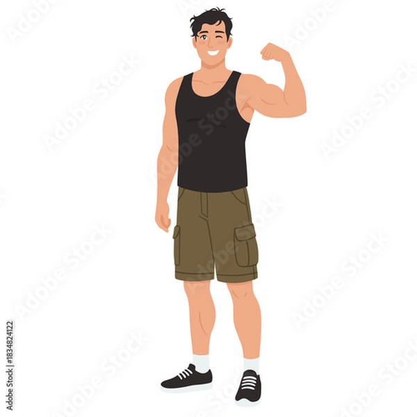 Fototapeta Man Flexing His Biceps