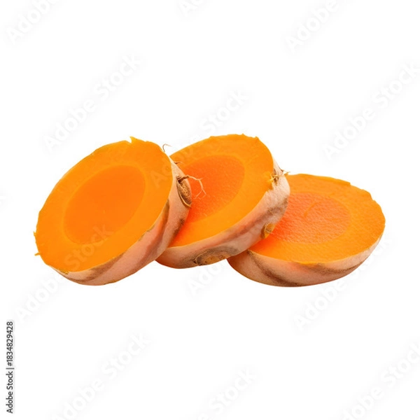 Fototapeta Turmeric Root Slice Trio