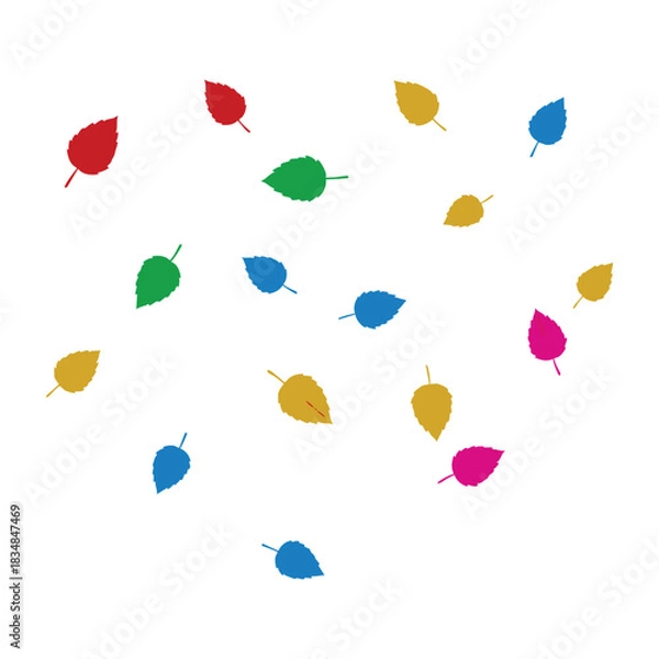 Obraz Colourful Falling Autumn Leaves Vector Illustration on White Background