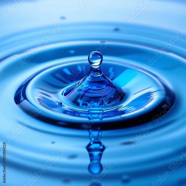 Fototapeta Water Drop Impact Creating a Splash and Ripples.